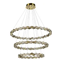Люстра подвесная ЛЕД Диаманта (Diamanta) SL6009.203.03 ST-Luce янтарная прозрачная на 1 лампу, основание хром в стиле современный кольца Люстра подвесная ЛЕД Диаманта (Diamanta) SL6009.203.03 ST-Luce янтарная прозрачная на 1 лампу, основание хром в стиле современный кольца